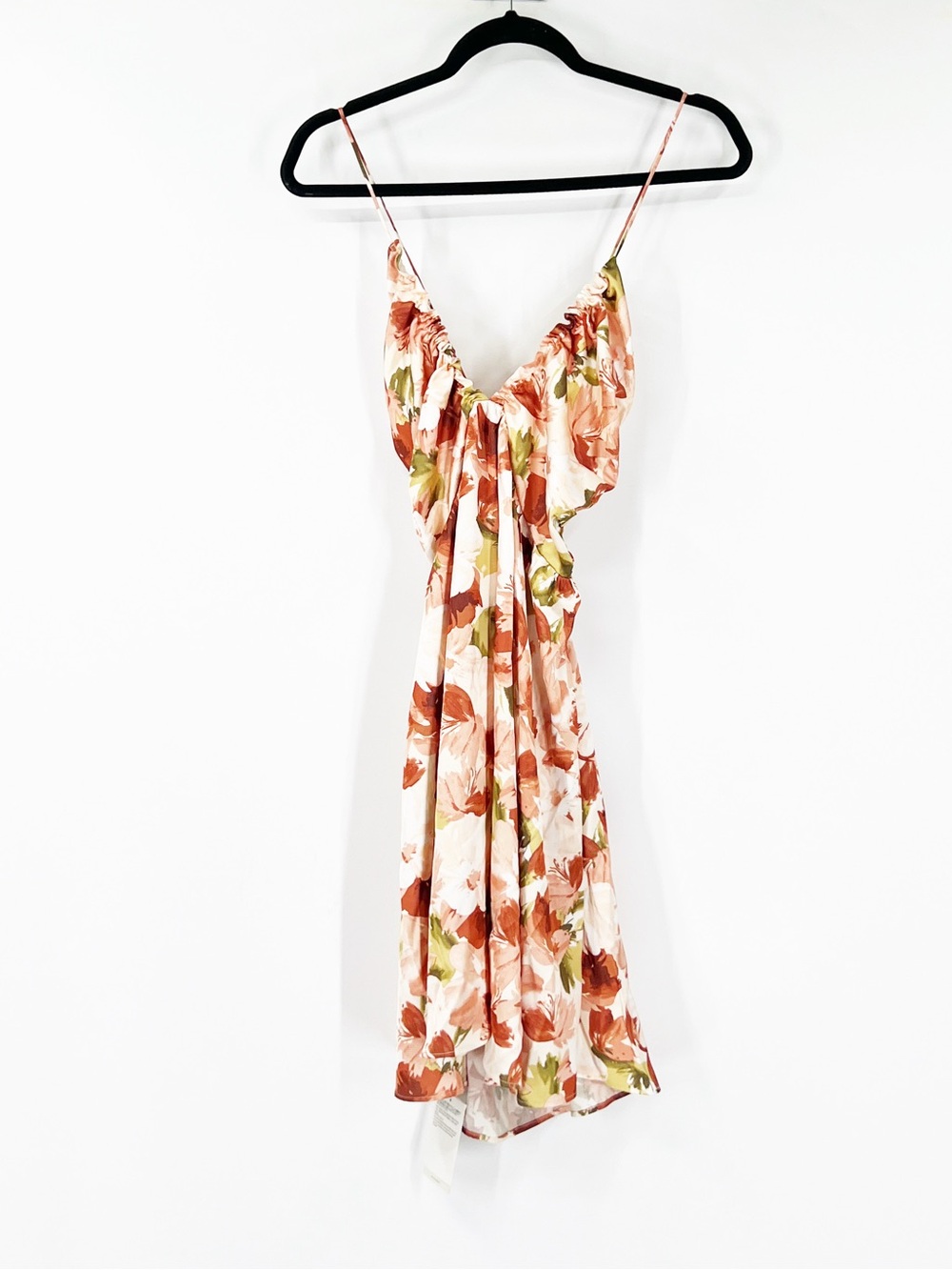 Abercrombie & Fitch Drama Ruched Mini Dress Floral NWT TALL